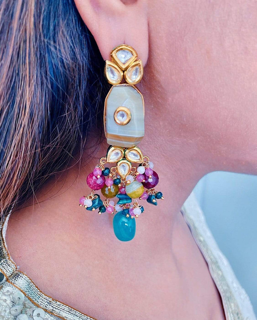 Hera Multicolour Kundan Earrings