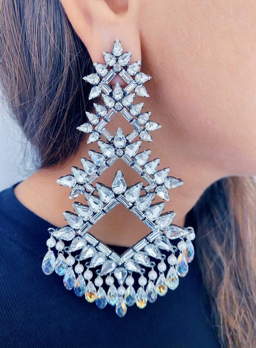 Icy Glass Diamond Earrings