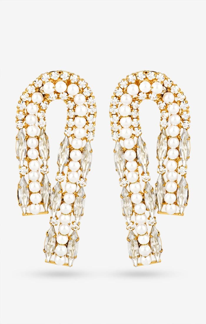 Intertwine Diamond Pearl Earrings