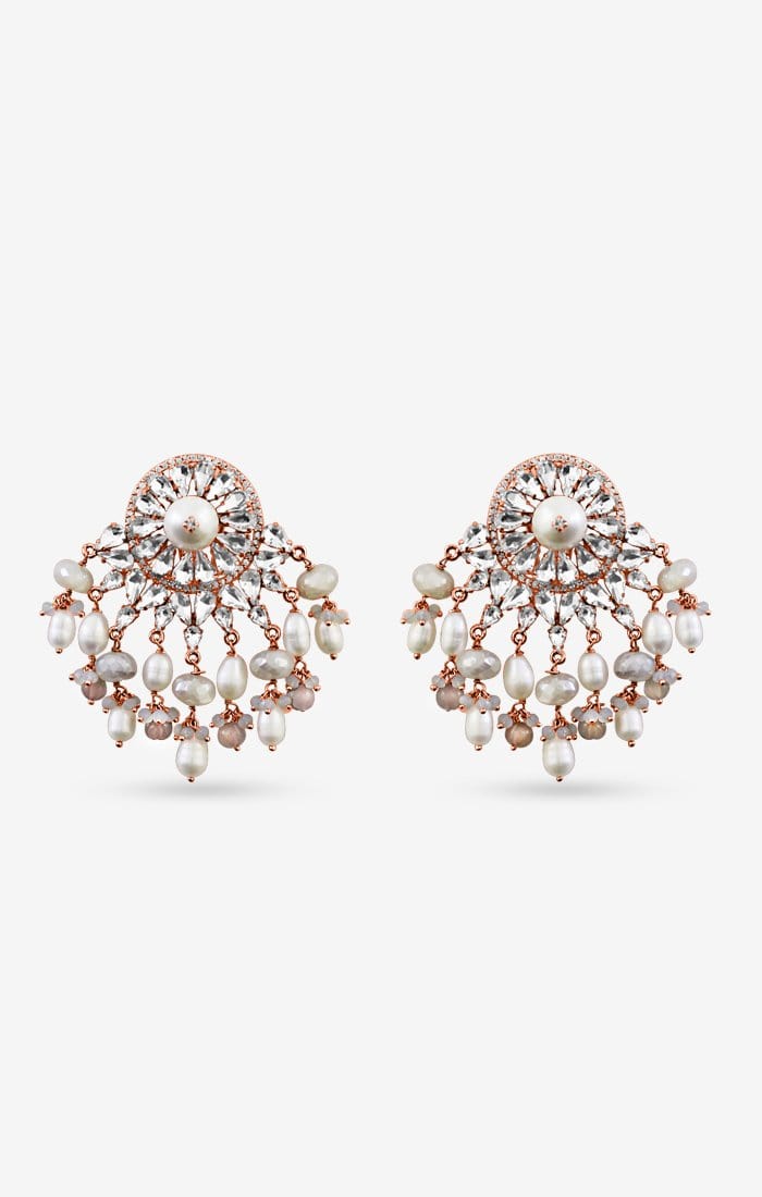 Jolie Diamond Pearl Earrings