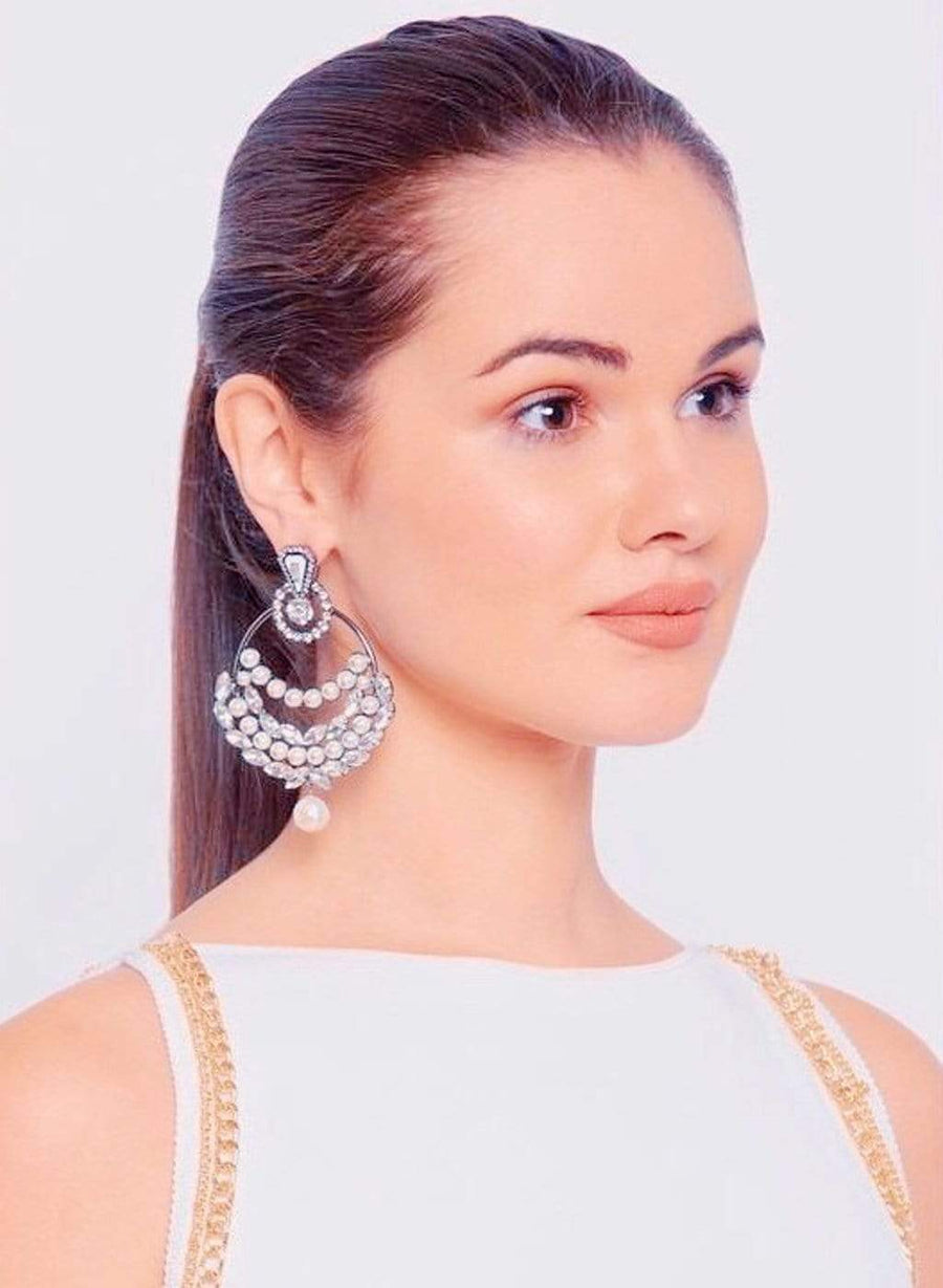Laurel Pearl Diamond Earrings