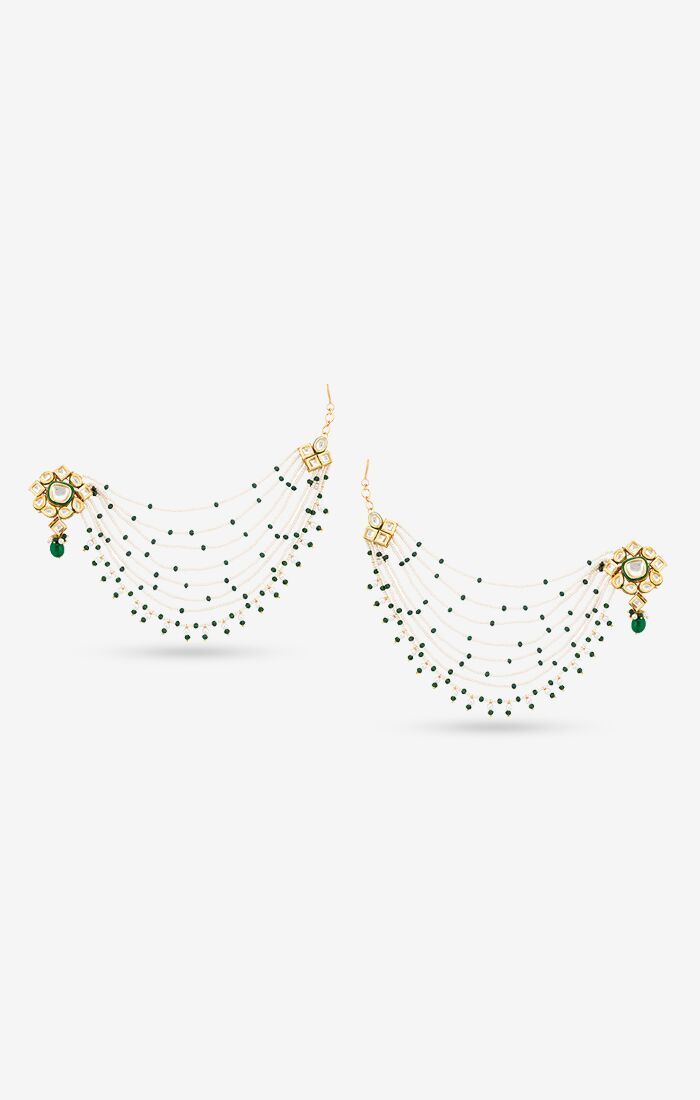 Lia Green Kundan Earrings