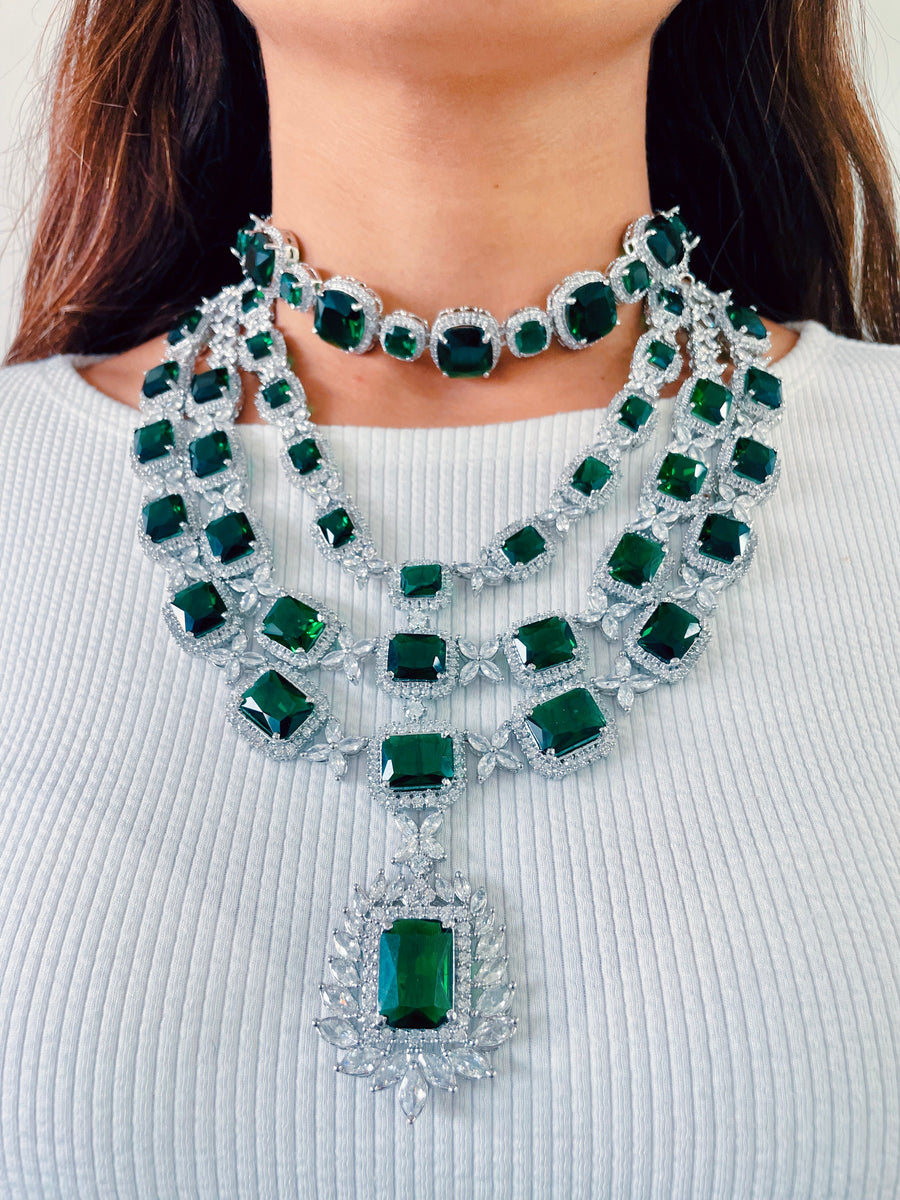 Maharani Sydney Sage Emerald Set