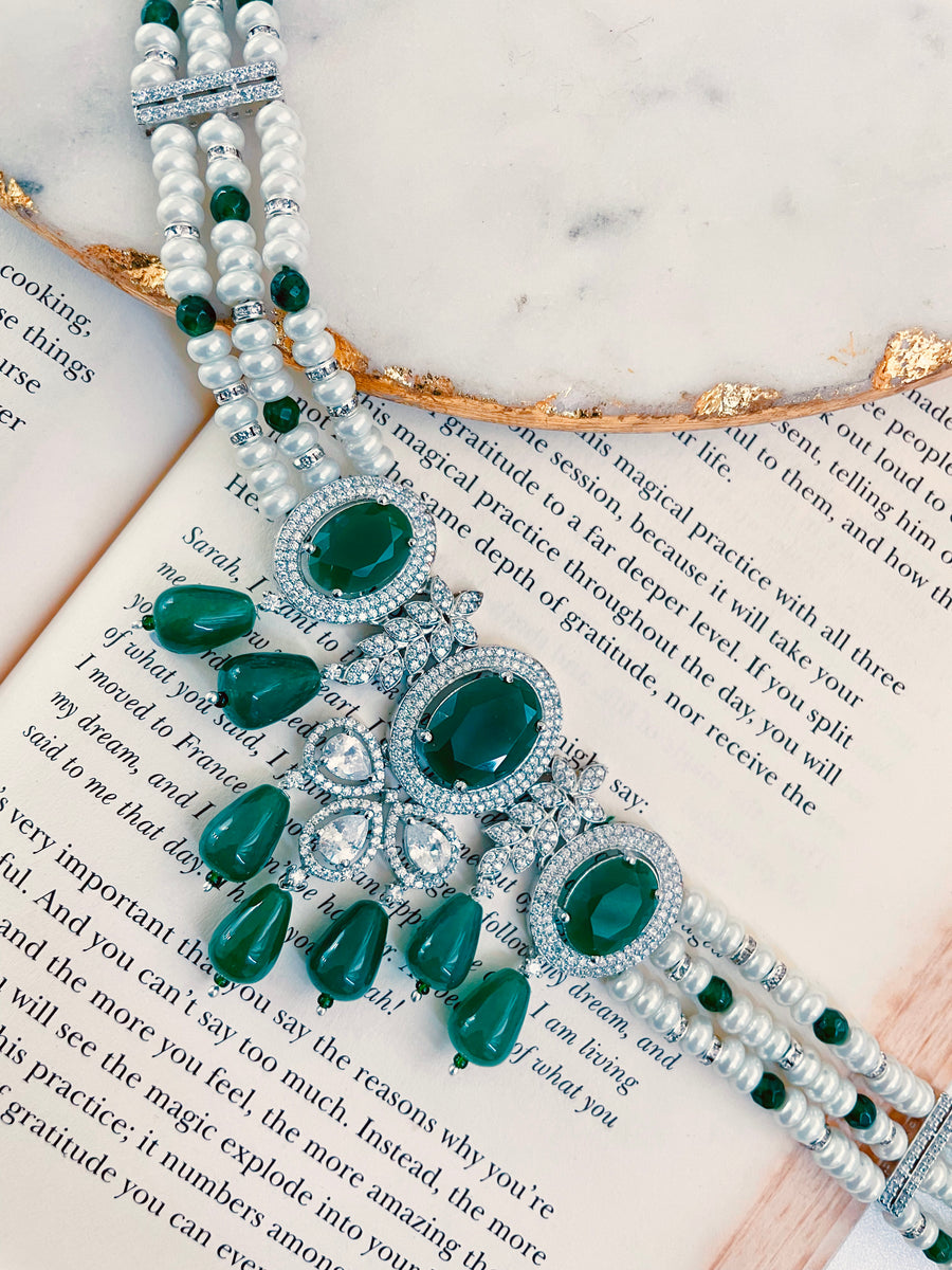 Marli Diamond Emerald Choker