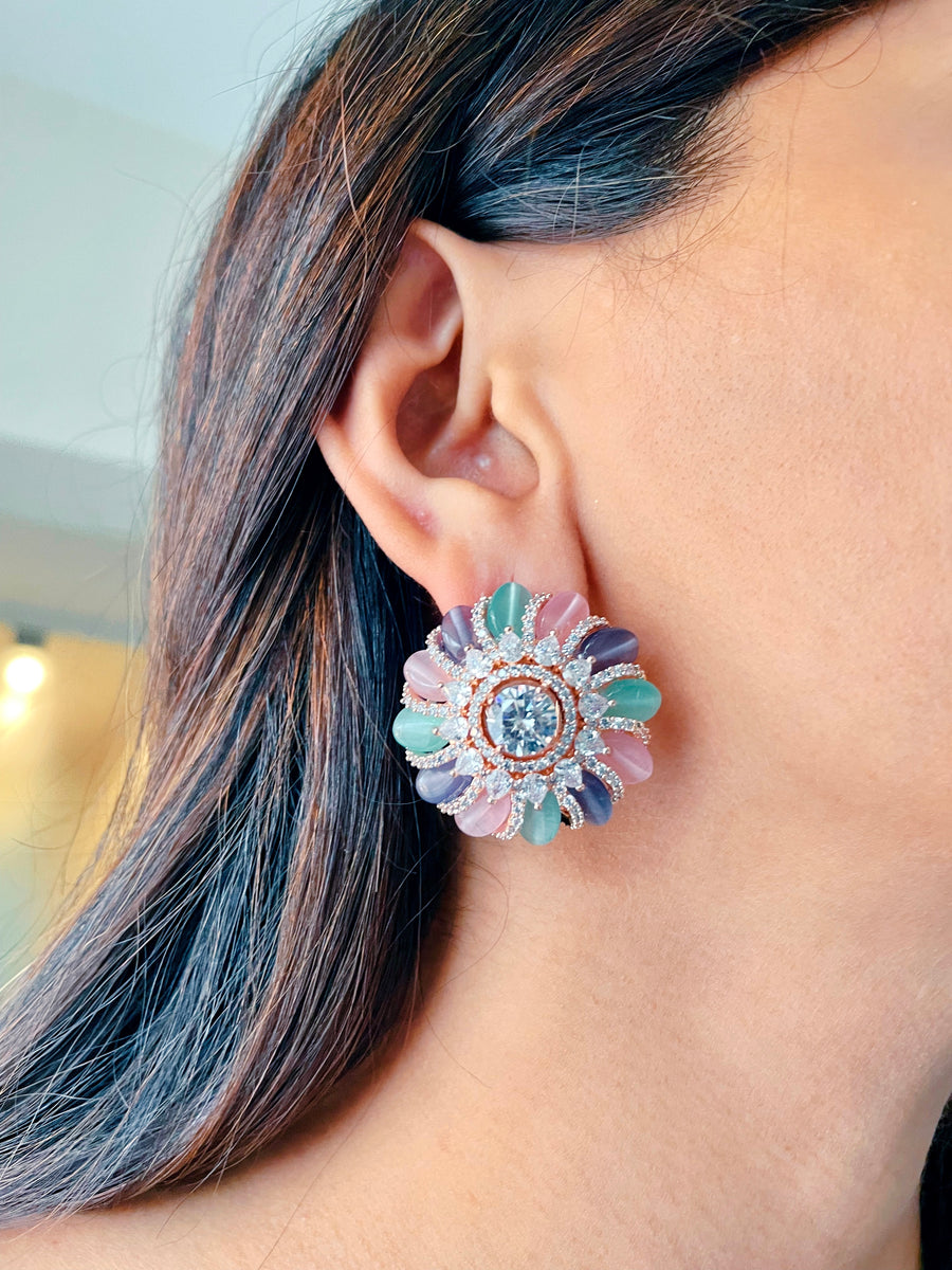 Multicoloured Flor Stud Earrings