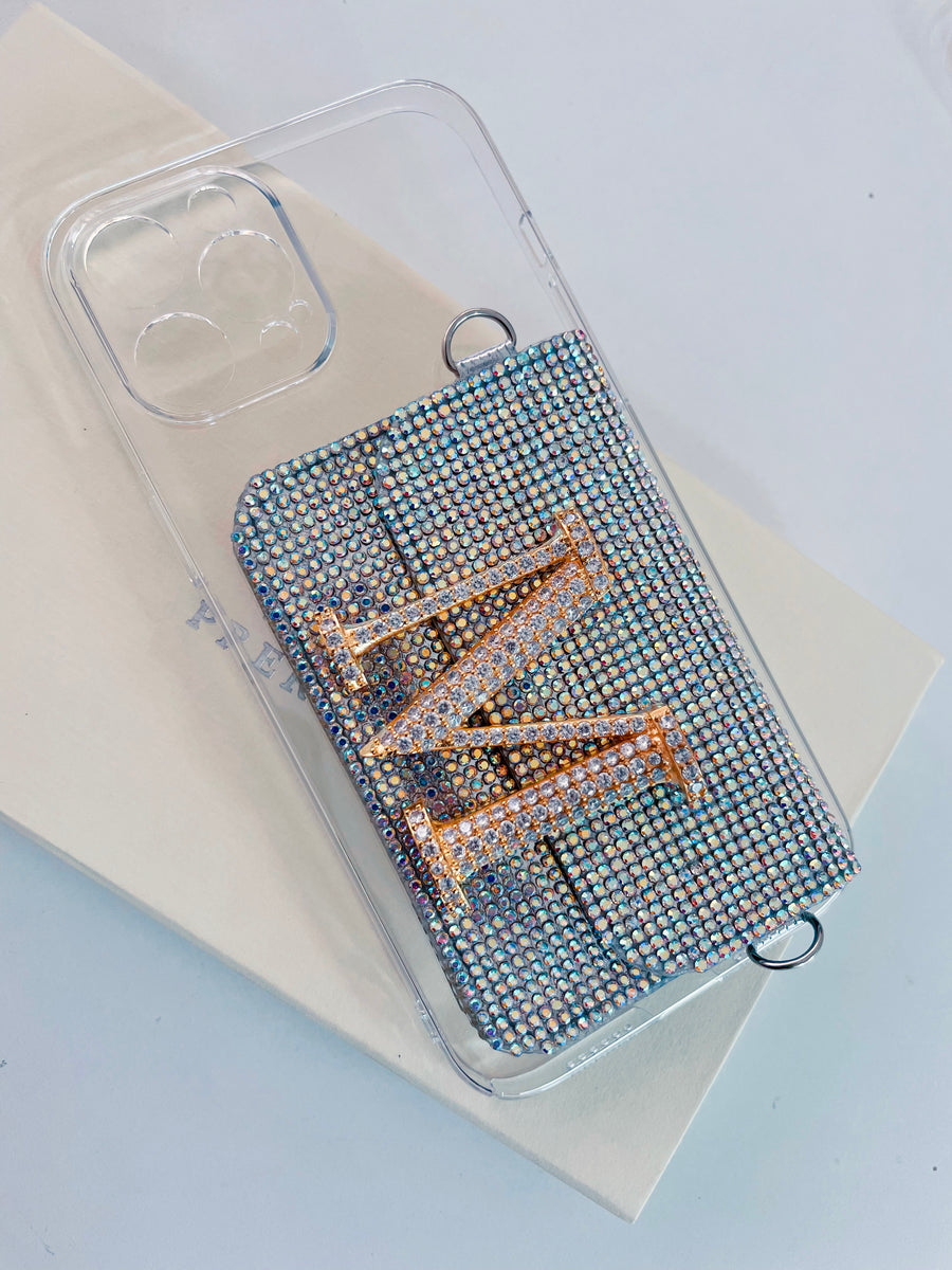 Personalized Jeweled Sparkling Silver Sling Case Iphone