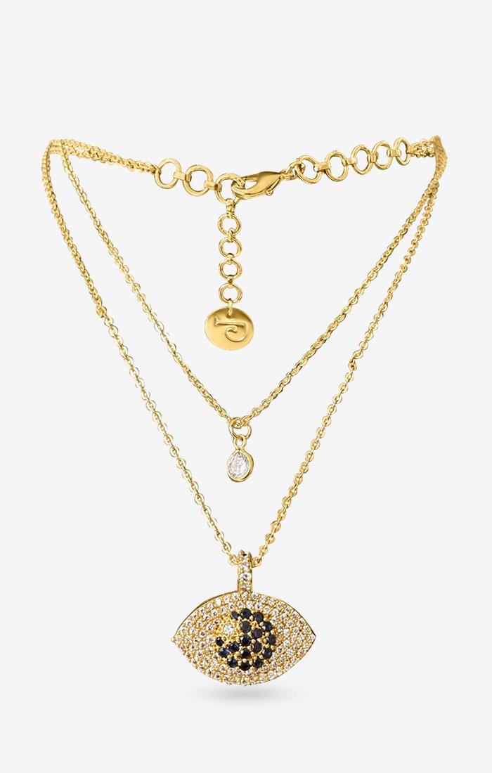 Shield Gold Diamond Necklace