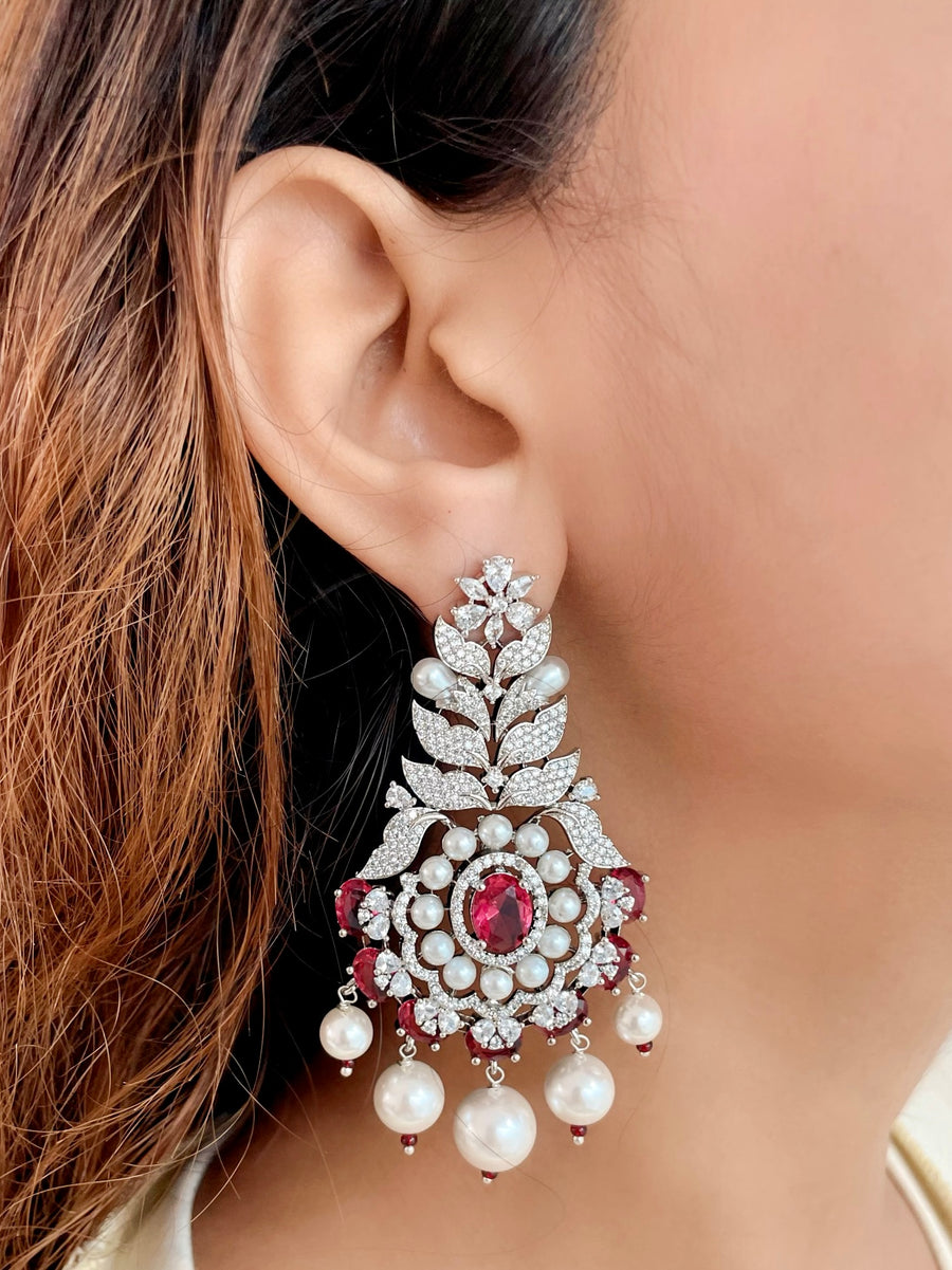 Victoria Diamond Ruby Set (Earrings & Necklace)