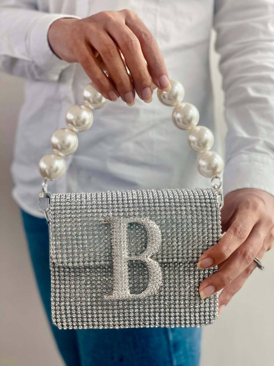 Personalized Silver Sparkling Crossbody Bag