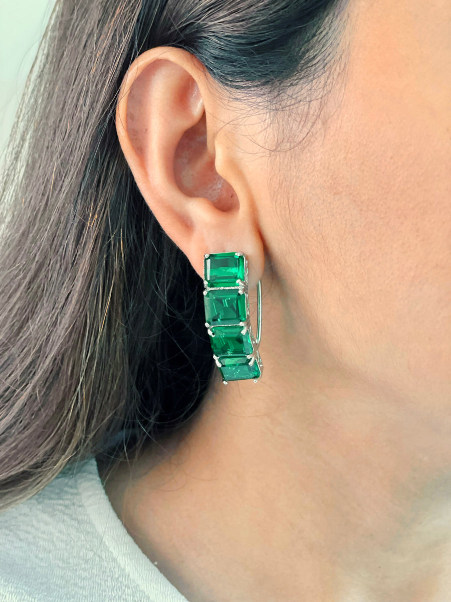 Ineze Emerald Hoop Earring