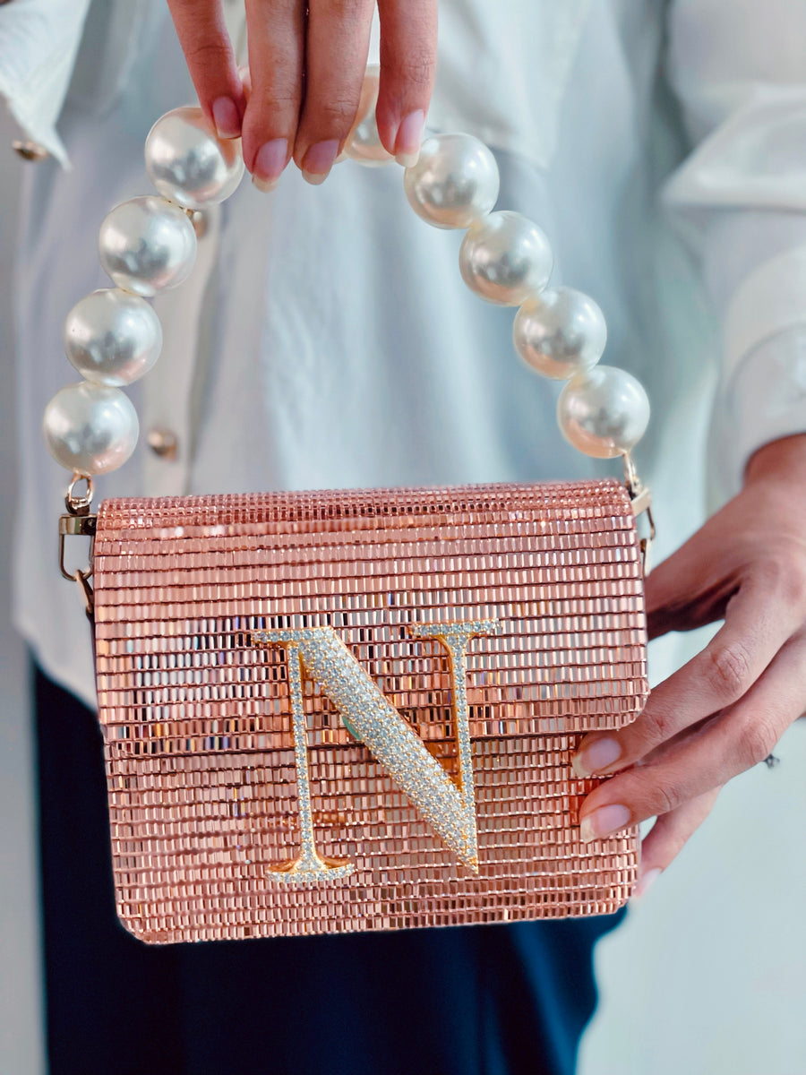 Personalized Rose Gold Disco Crossbody Bag