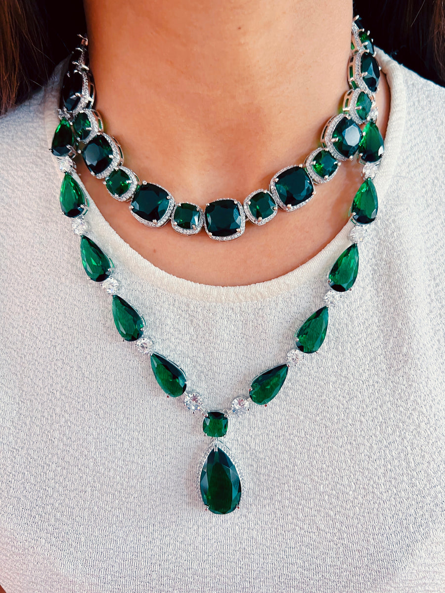 Emerald and Moonstone Necklace, Front Toggle Necklace – Fabulous Creations  Jewelry