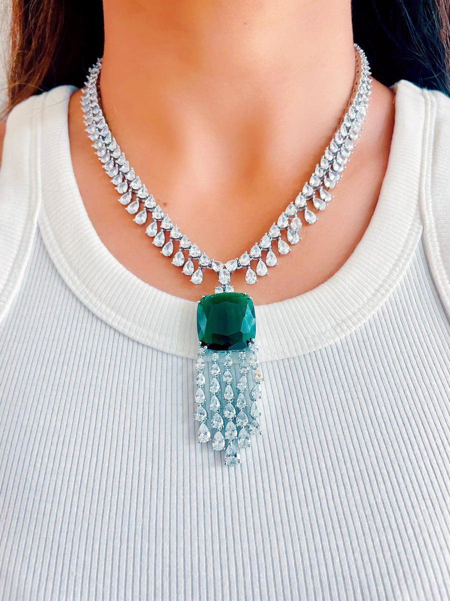 Multi Layer Emerald and Diamond with Drops Set