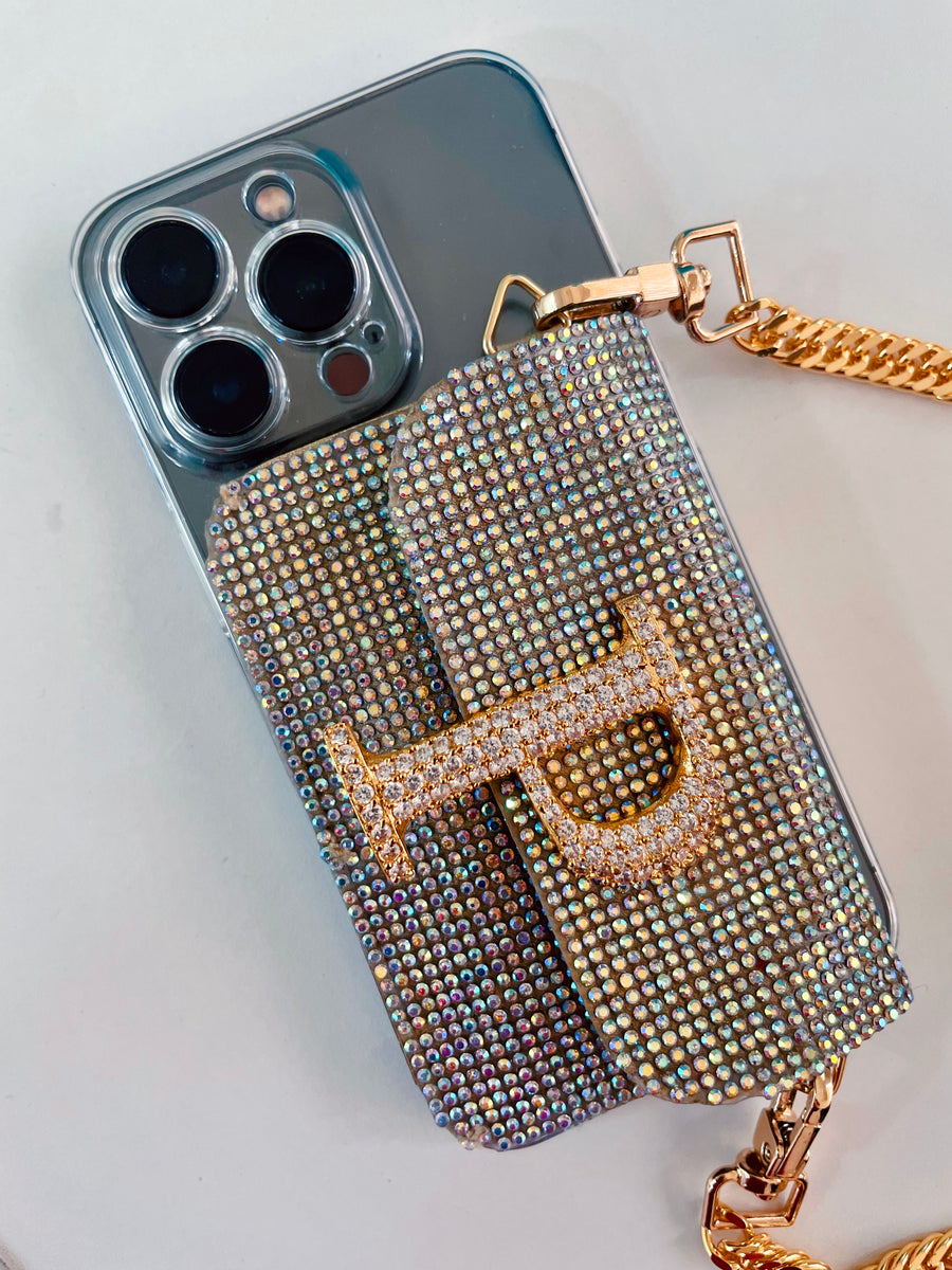 Personalized Jeweled Sparkling Silver Sling Case Oneplus