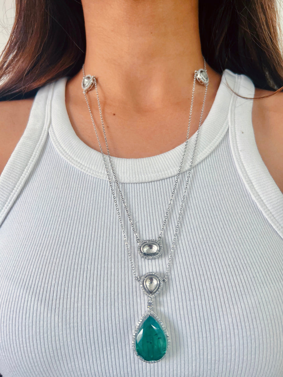 Astoria Emerald Set (Earrings & Necklace)