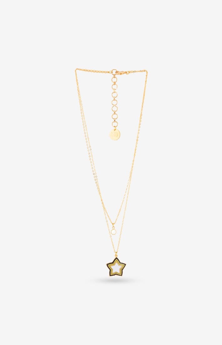 Green Acuben Star Necklace - Charm