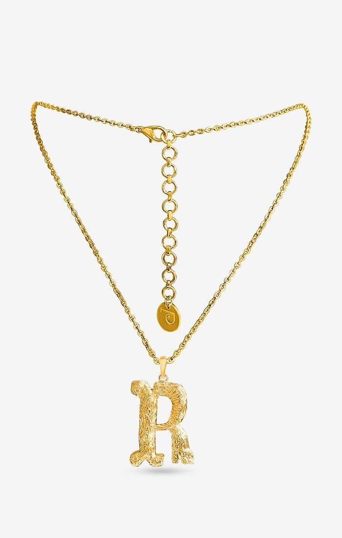 Letter R Pendant 14K Yellow Gold With Diamond / 5.9gr – C4G Jewelers