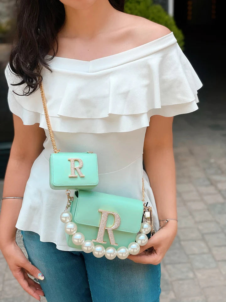 Personalized Mint Green Duo Bag