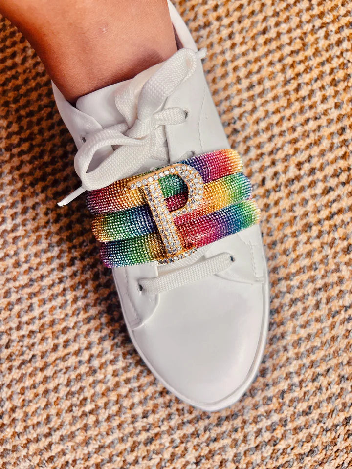 Personalized Rainbow Metallic Disco Sneakers